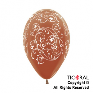 GLOBO SEMPERTEX R12 INF METAL COBRE FILIGRANA x 50
